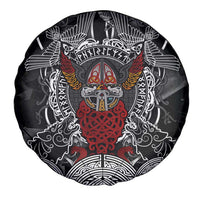 Viking Berserker and Valknut Norse Mythology Spare Tire Cover Red and Black Celtic Knotwork Art