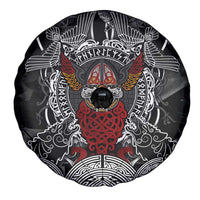 Viking Berserker and Valknut Norse Mythology Spare Tire Cover Red and Black Celtic Knotwork Art