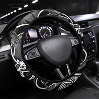 Viking Berserker and Valknut Norse Mythology Steering Wheel Cover Red and Black Celtic Knotwork Art