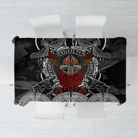 Viking Berserker and Valknut Norse Mythology Tablecloth Red and Black Celtic Knotwork Art