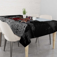 Viking Berserker and Valknut Norse Mythology Tablecloth Red and Black Celtic Knotwork Art