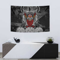 Viking Berserker and Valknut Norse Mythology Tapestry Red and Black Celtic Knotwork Art