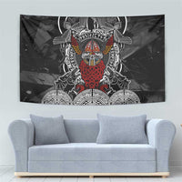 Viking Berserker and Valknut Norse Mythology Tapestry Red and Black Celtic Knotwork Art