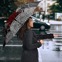 Viking Berserker and Valknut Norse Mythology Umbrella Red and Black Celtic Knotwork Art