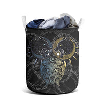 Skoll and Hati Norse Mythology Laundry Basket Viking Dual Moon Celtic Line Art