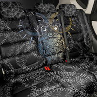 Skoll and Hati Norse Mythology Back Car Seat Cover Viking Dual Moon Celtic Line Art