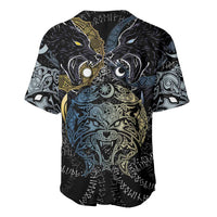 Skoll and Hati Norse Mythology Baseball Jersey Viking Dual Moon Celtic Line Art