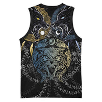 Skoll and Hati Norse Mythology Basketball Jersey Viking Dual Moon Celtic Line Art