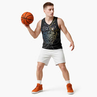 Skoll and Hati Norse Mythology Basketball Jersey Viking Dual Moon Celtic Line Art
