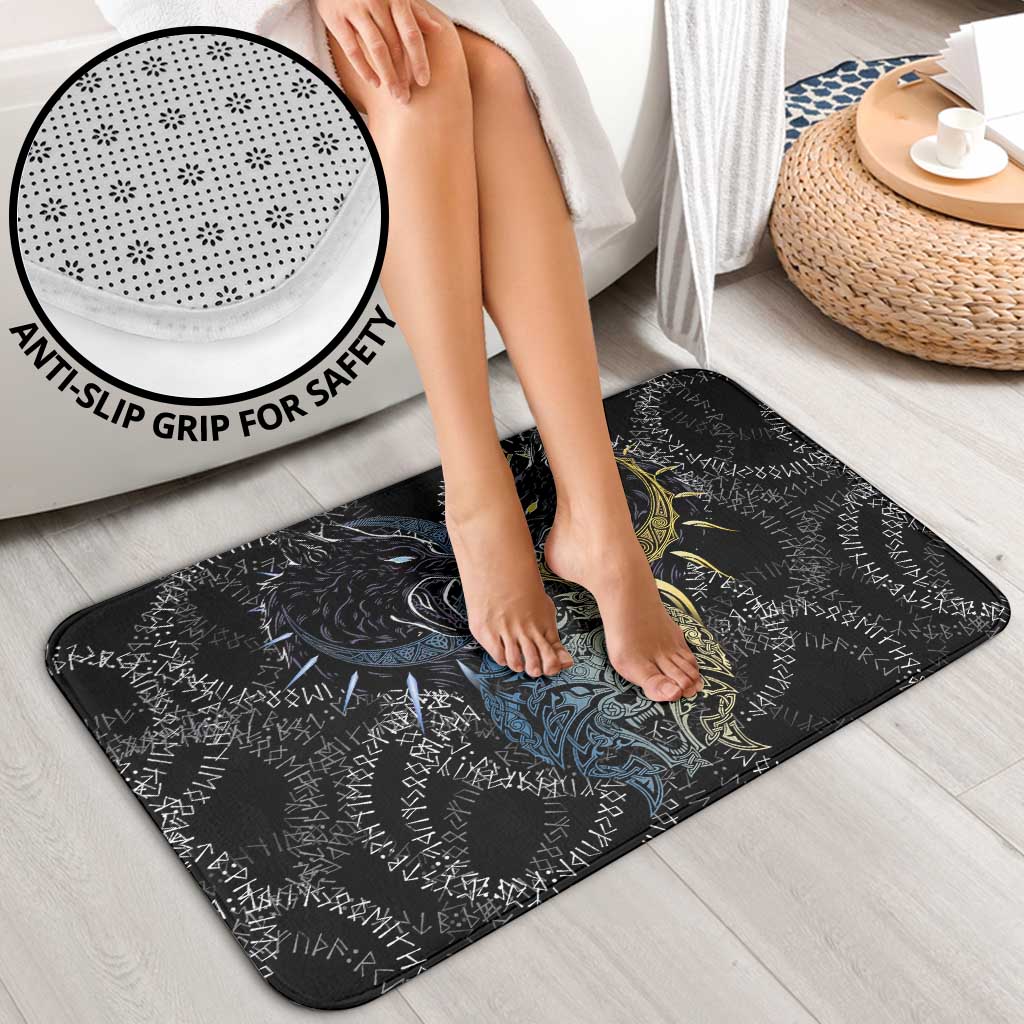 Skoll and Hati Norse Mythology Bathroom Set Viking Dual Moon Celtic Line Art