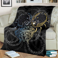 Skoll and Hati Norse Mythology Blanket Viking Dual Moon Celtic Line Art