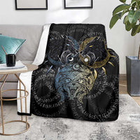 Skoll and Hati Norse Mythology Blanket Viking Dual Moon Celtic Line Art