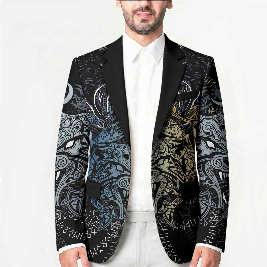 Skoll and Hati Norse Mythology Blazer Viking Dual Moon Celtic Line Art