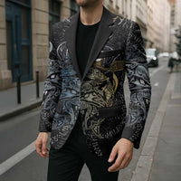 Skoll and Hati Norse Mythology Blazer Viking Dual Moon Celtic Line Art