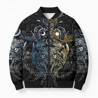 Skoll and Hati Norse Mythology Bomber Puffer Jacket Viking Dual Moon Celtic Line Art