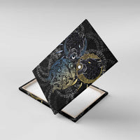 Skoll and Hati Norse Mythology Canvas Wall Art Viking Dual Moon Celtic Line Art