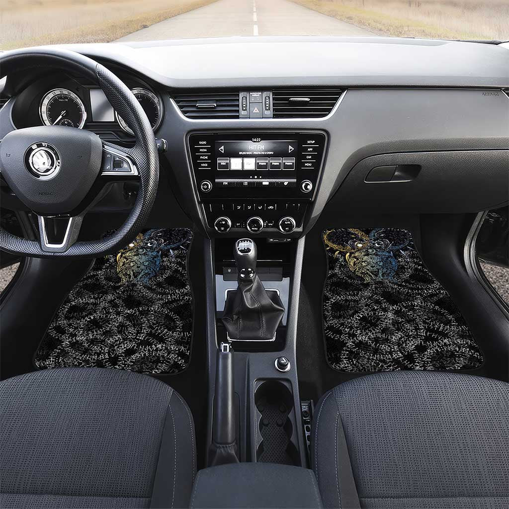 Skoll and Hati Norse Mythology Car Mats Viking Dual Moon Celtic Line Art