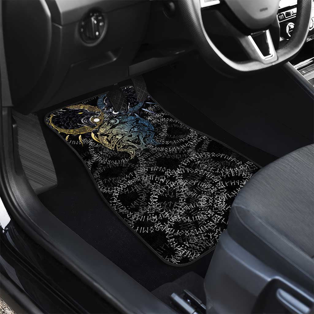 Skoll and Hati Norse Mythology Car Mats Viking Dual Moon Celtic Line Art