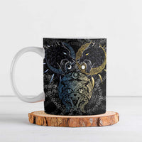 Skoll and Hati Norse Mythology Ceramic Mug Viking Dual Moon Celtic Line Art