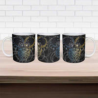 Skoll and Hati Norse Mythology Ceramic Mug Viking Dual Moon Celtic Line Art