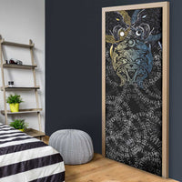 Skoll and Hati Norse Mythology Door Cover Viking Dual Moon Celtic Line Art