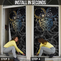 Skoll and Hati Norse Mythology Door Cover Viking Dual Moon Celtic Line Art