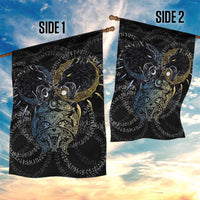 Skoll and Hati Norse Mythology Garden Flag Viking Dual Moon Celtic Line Art
