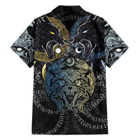 Skoll and Hati Norse Mythology Hawaiian Shirt Viking Dual Moon Celtic Line Art