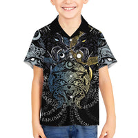 Skoll and Hati Norse Mythology Hawaiian Shirt Viking Dual Moon Celtic Line Art