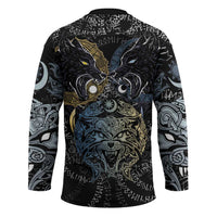 Skoll and Hati Norse Mythology Hockey Jersey Viking Dual Moon Celtic Line Art