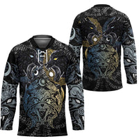 Skoll and Hati Norse Mythology Hockey Jersey Viking Dual Moon Celtic Line Art