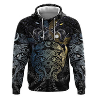 Skoll and Hati Norse Mythology Hoodie Viking Dual Moon Celtic Line Art
