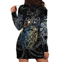 Skoll and Hati Norse Mythology Hoodie Dress Viking Dual Moon Celtic Line Art