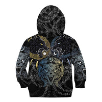 Skoll and Hati Norse Mythology Kid Hoodie Viking Dual Moon Celtic Line Art