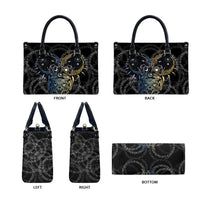 Skoll and Hati Norse Mythology Leather Bag Viking Dual Moon Celtic Line Art