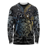 Skoll and Hati Norse Mythology Long Sleeve Shirt Viking Dual Moon Celtic Line Art