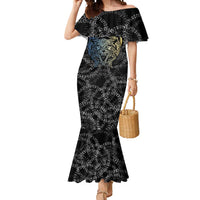 Skoll and Hati Norse Mythology Mermaid Dress Viking Dual Moon Celtic Line Art