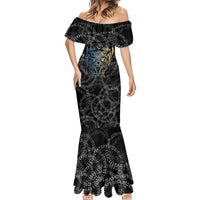 Skoll and Hati Norse Mythology Mermaid Dress Viking Dual Moon Celtic Line Art
