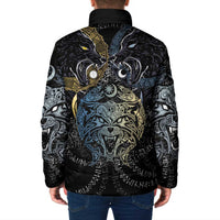 Skoll and Hati Norse Mythology Padded Jacket Viking Dual Moon Celtic Line Art