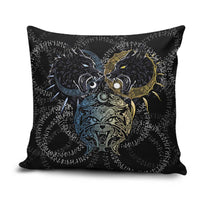 Skoll and Hati Norse Mythology Pillow Cover Viking Dual Moon Celtic Line Art