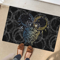 Skoll and Hati Norse Mythology Rubber Doormat Viking Dual Moon Celtic Line Art