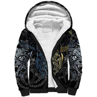 Skoll and Hati Norse Mythology Sherpa Hoodie Viking Dual Moon Celtic Line Art