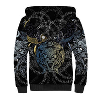 Skoll and Hati Norse Mythology Sherpa Hoodie Viking Dual Moon Celtic Line Art