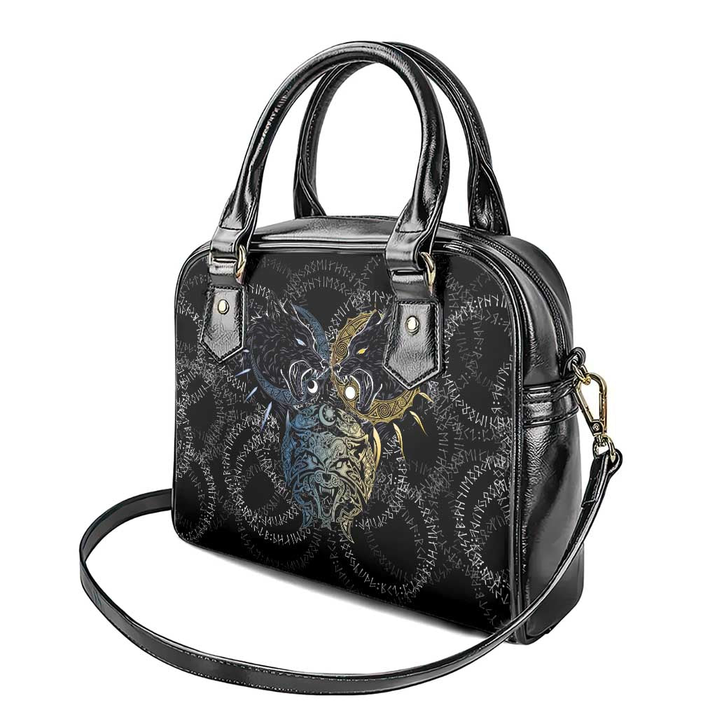 Skoll and Hati Norse Mythology Shoulder Handbag Viking Dual Moon Celtic Line Art
