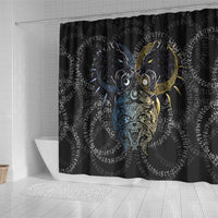 Skoll and Hati Norse Mythology Shower Curtain Viking Dual Moon Celtic Line Art