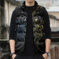 Skoll and Hati Norse Mythology Sleeveless Puffer Jacket Viking Dual Moon Celtic Line Art