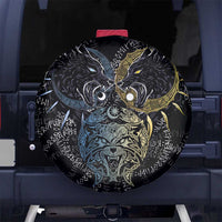 Skoll and Hati Norse Mythology Spare Tire Cover Viking Dual Moon Celtic Line Art