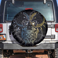 Skoll and Hati Norse Mythology Spare Tire Cover Viking Dual Moon Celtic Line Art