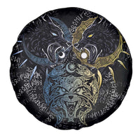 Skoll and Hati Norse Mythology Spare Tire Cover Viking Dual Moon Celtic Line Art