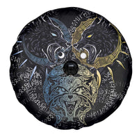 Skoll and Hati Norse Mythology Spare Tire Cover Viking Dual Moon Celtic Line Art